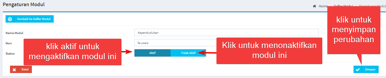 aktif-nonaktifkan-modul