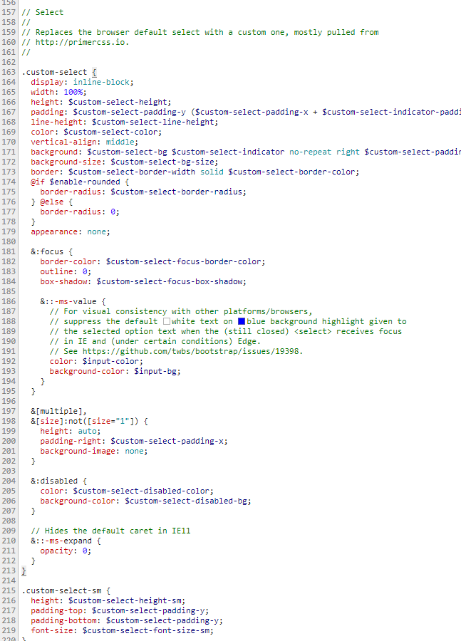 v4 seems to forget the definition select > option {} · Issue #25380 ...