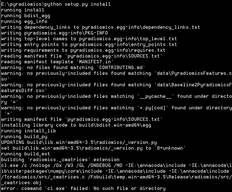 Question for Installation · Issue #330 · AIM-Harvard/pyradiomics · GitHub