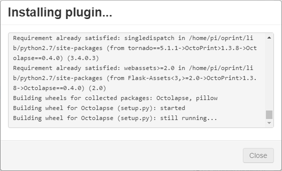 "Building wheel for Octolapse (setup.py): still running..." Eternal ...