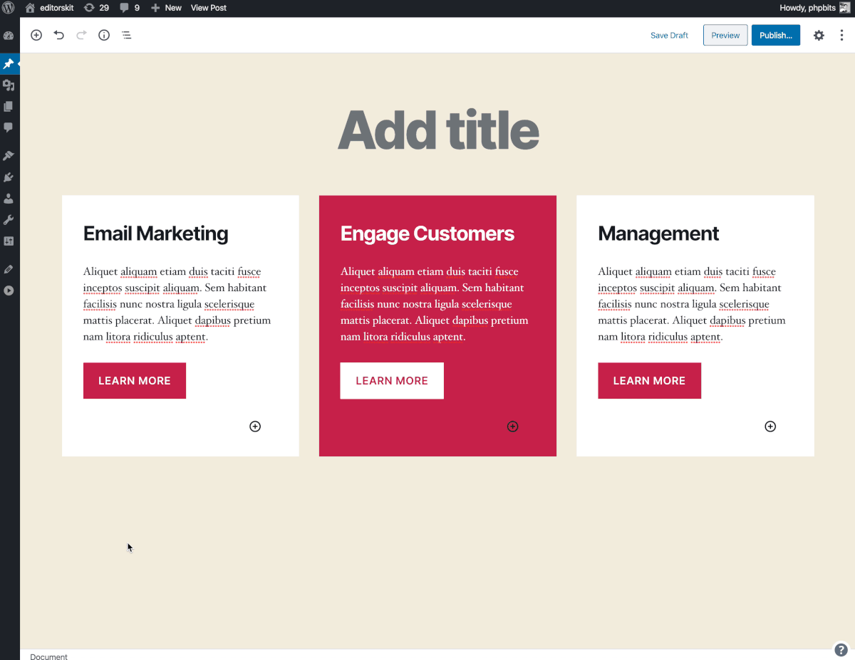 Add Toggle to Display Button Block as Full Width
