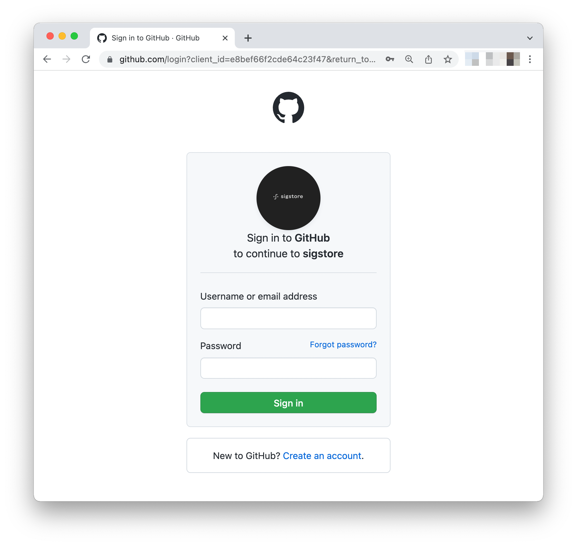 Sign in to GitHub