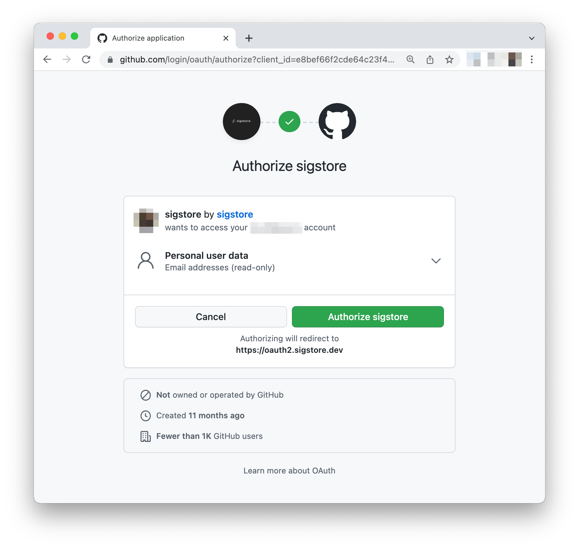 Authorize sigstore