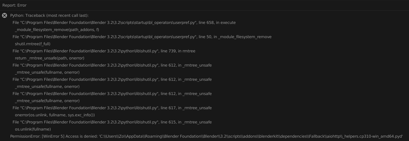 Blendkit Error
