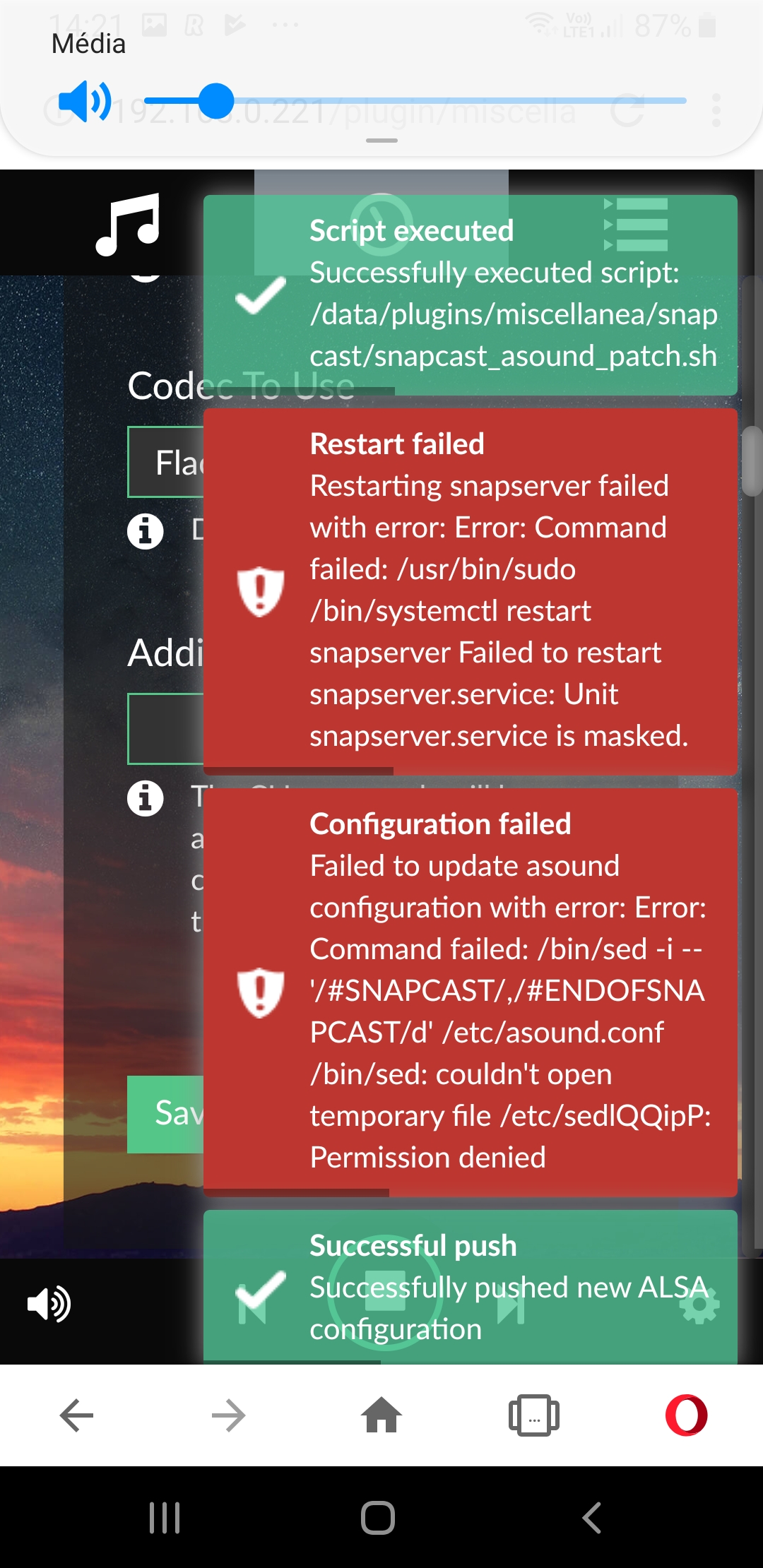 On the RP with SnapCast Server + Client Echo (2 sounds) on the HDMI