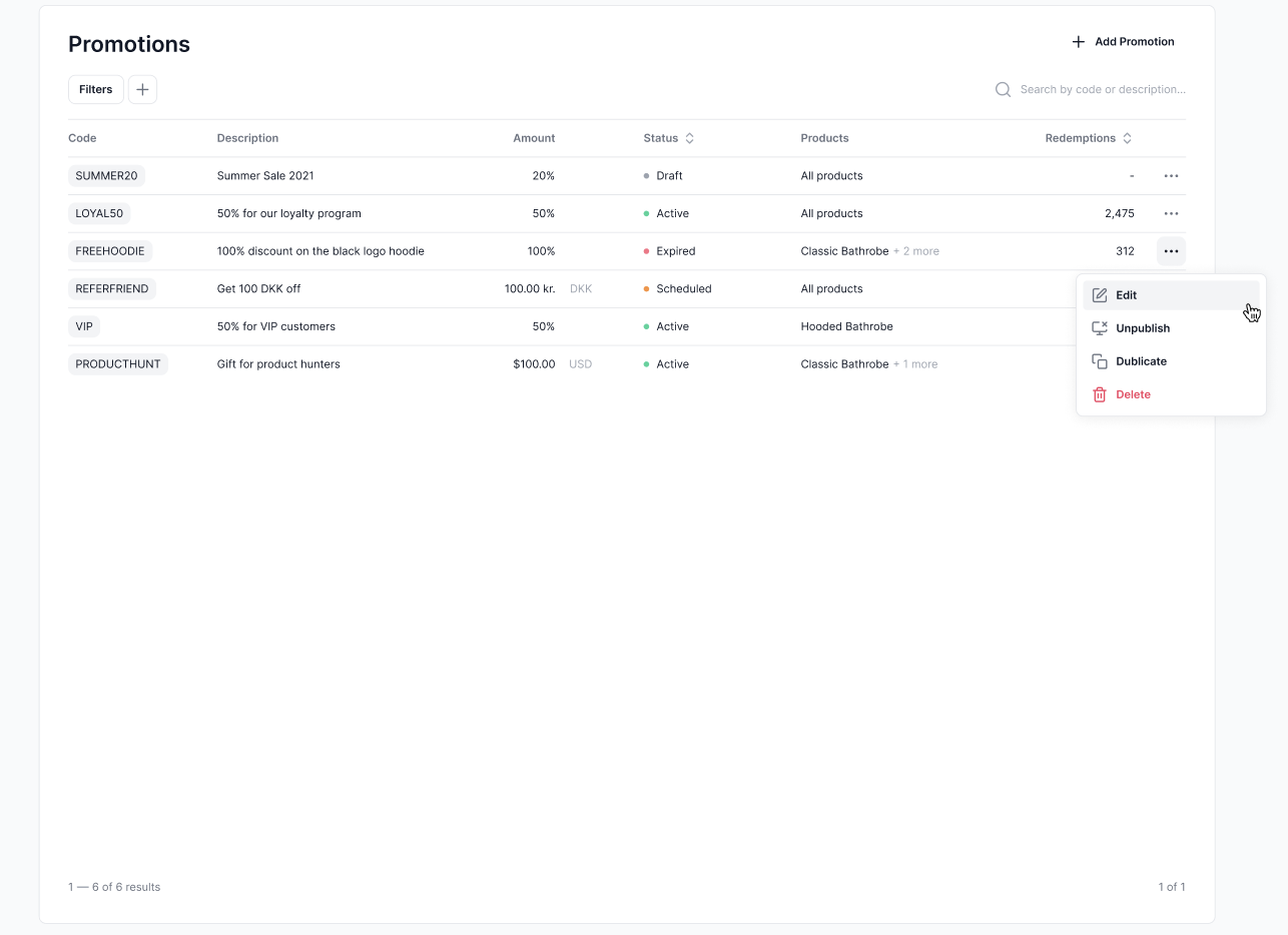 UI: Refactor DiscountsTable · Issue #468 · medusajs/admin · GitHub