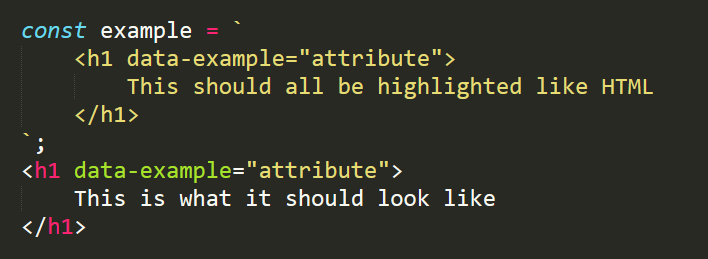 Template literal syntax highligting now broken · Issue #398 · babel ...