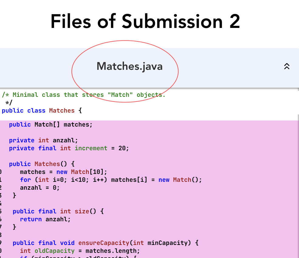 Report Viewer does not show matches properly · Issue 658 · jplag/JPlag