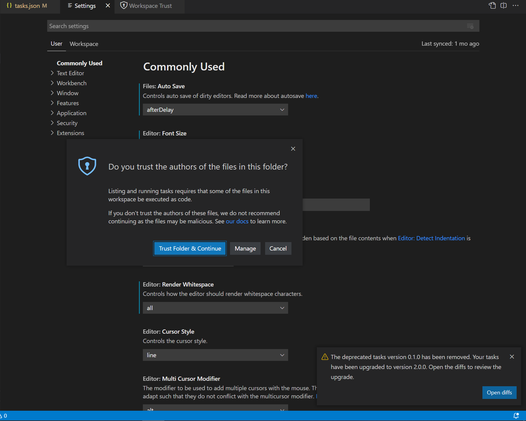 Tasks upgrade in restricted mode · Issue #122535 · microsoft/vscode ...