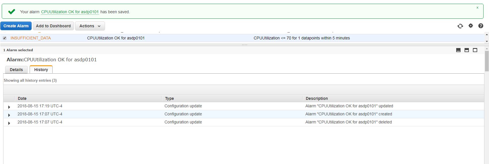 Add modify and copy options for cloudwatch alarms · Issue 1723 · aws
