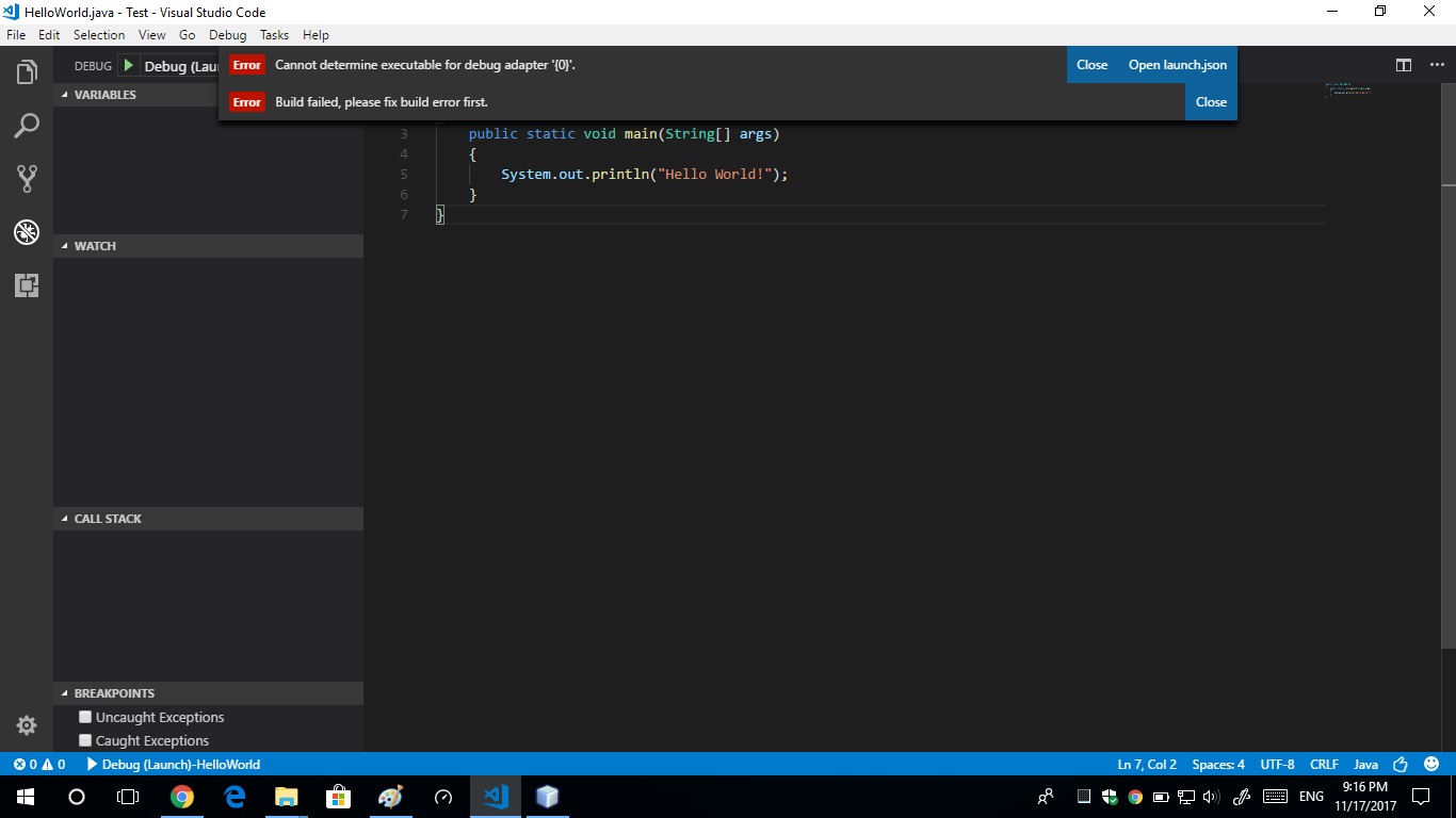 VS Code can't debug and run java files on the new version what happened ...