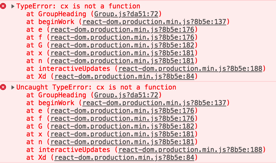 [v2] TypeError: cx is not a function · Issue #2563 · JedWatson/react ...