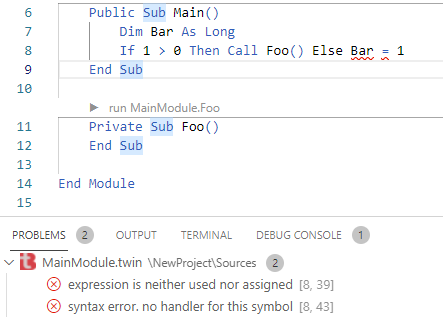 Single-line If..Then..Else problem with Call keyword and Else branch ...