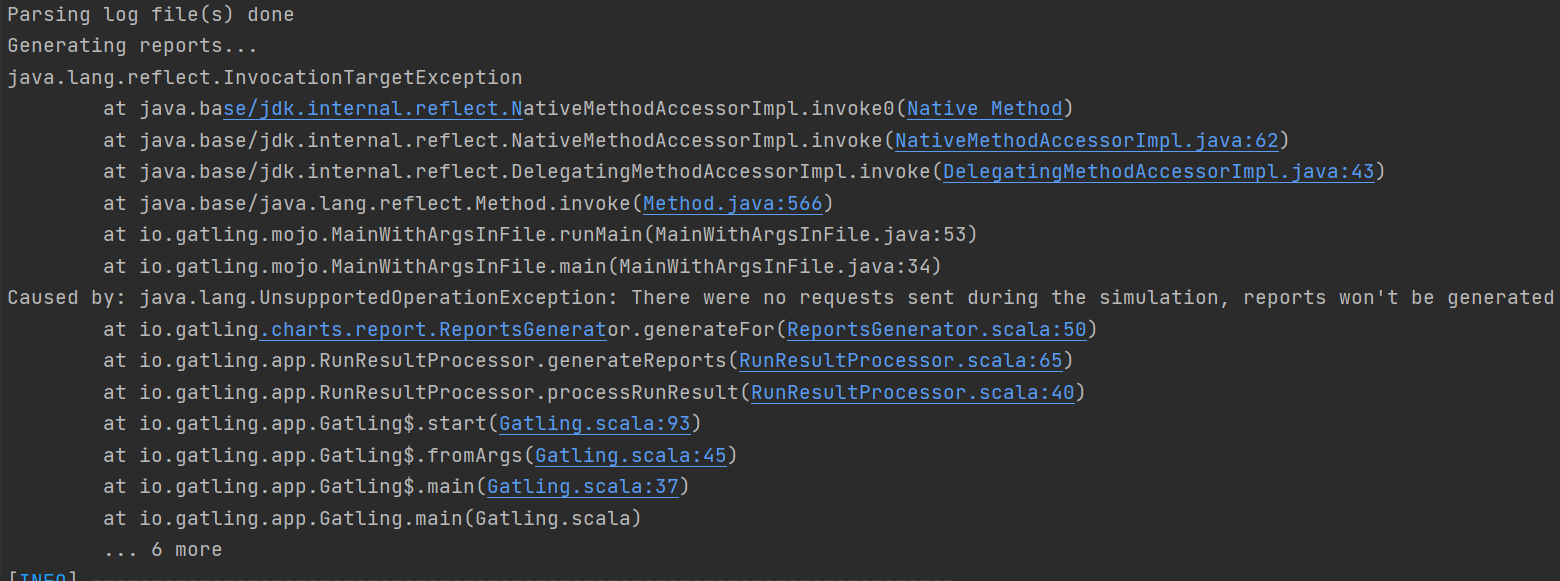 in the generating report phrase, there is exception java.lang.reflect
