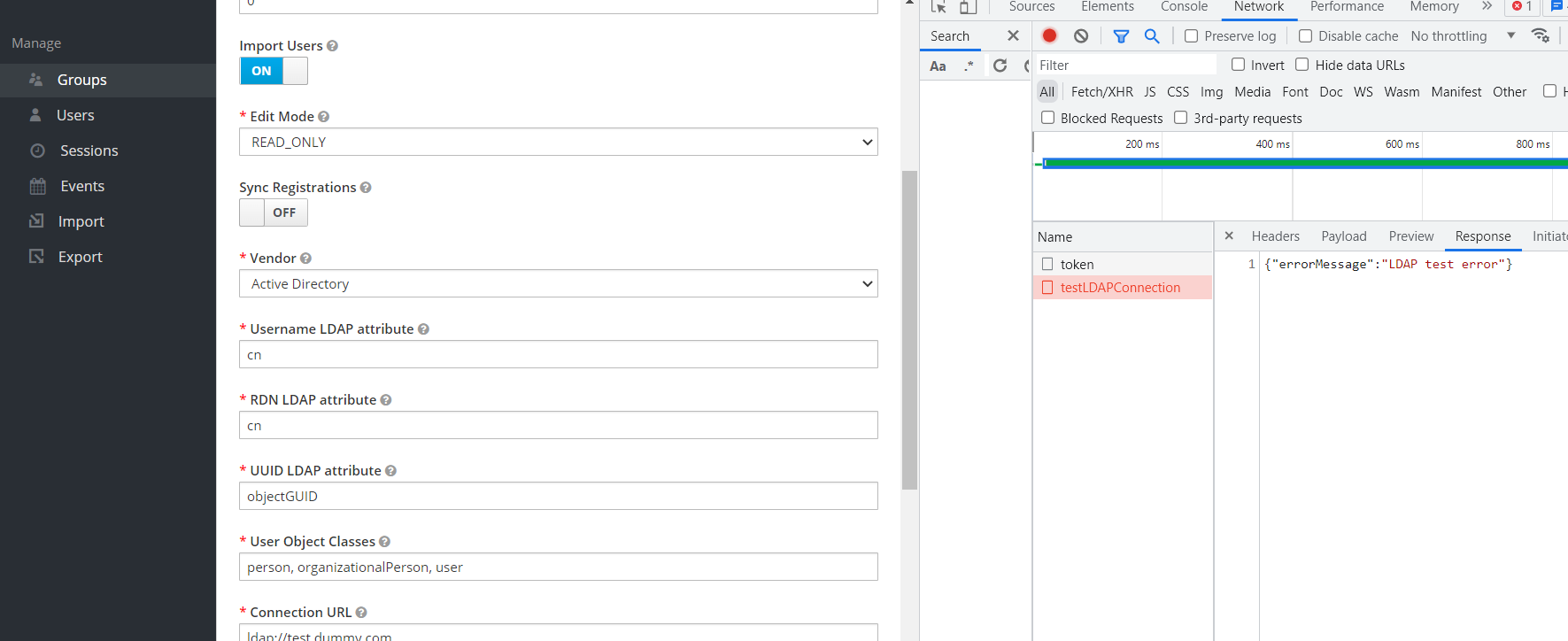 Customize log messages for user storage LDAP configuration in KC shown