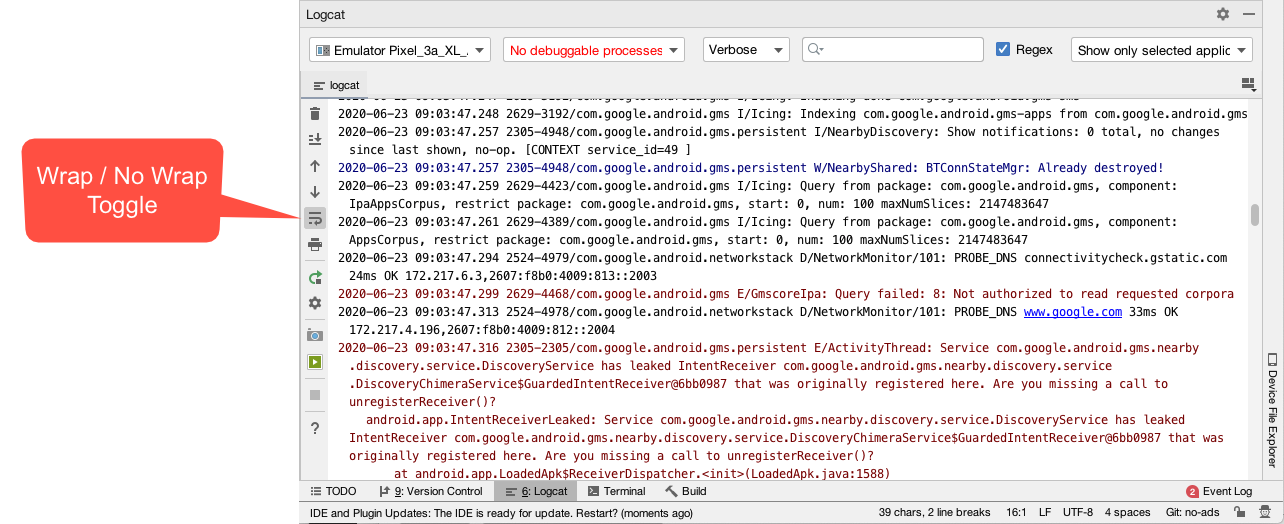 Logcat Tool in Android Studio