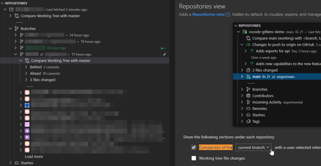 Toggle for branch comparison does not work · Issue 1570 · gitkraken