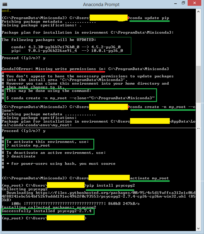 pip install in anaconda prompt