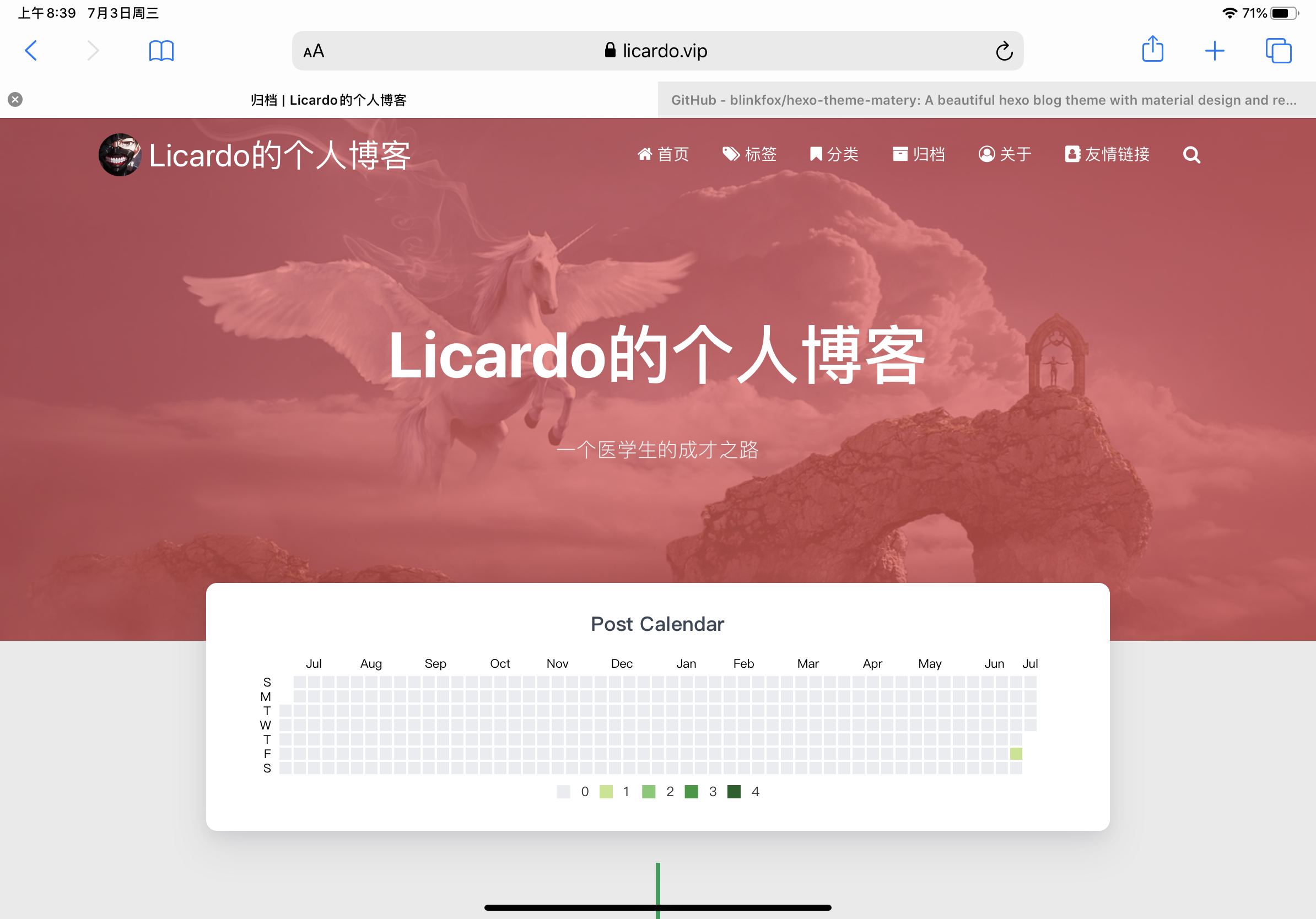 文章日历显示为英文· Issue #126 · blinkfox/hexo-theme-matery