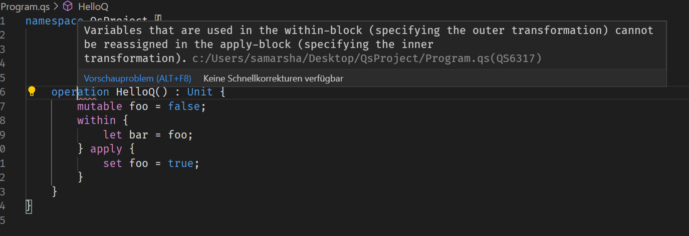 Position of InvalidReassignmentInApplyBlock error is incorrect · Issue ...