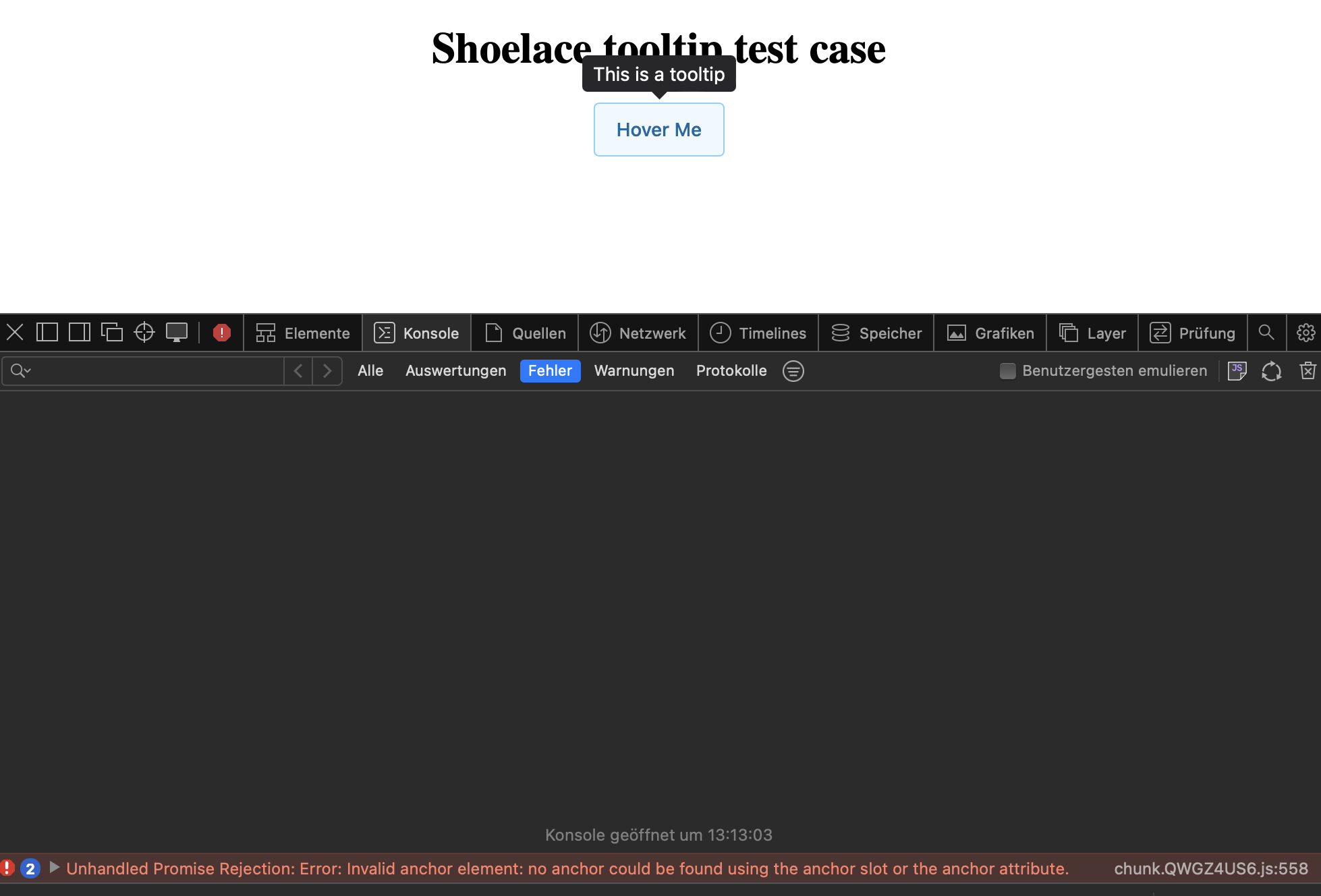 GitHub tbaddade/shoelacetooltiptestcase Shoelace tooltip test case