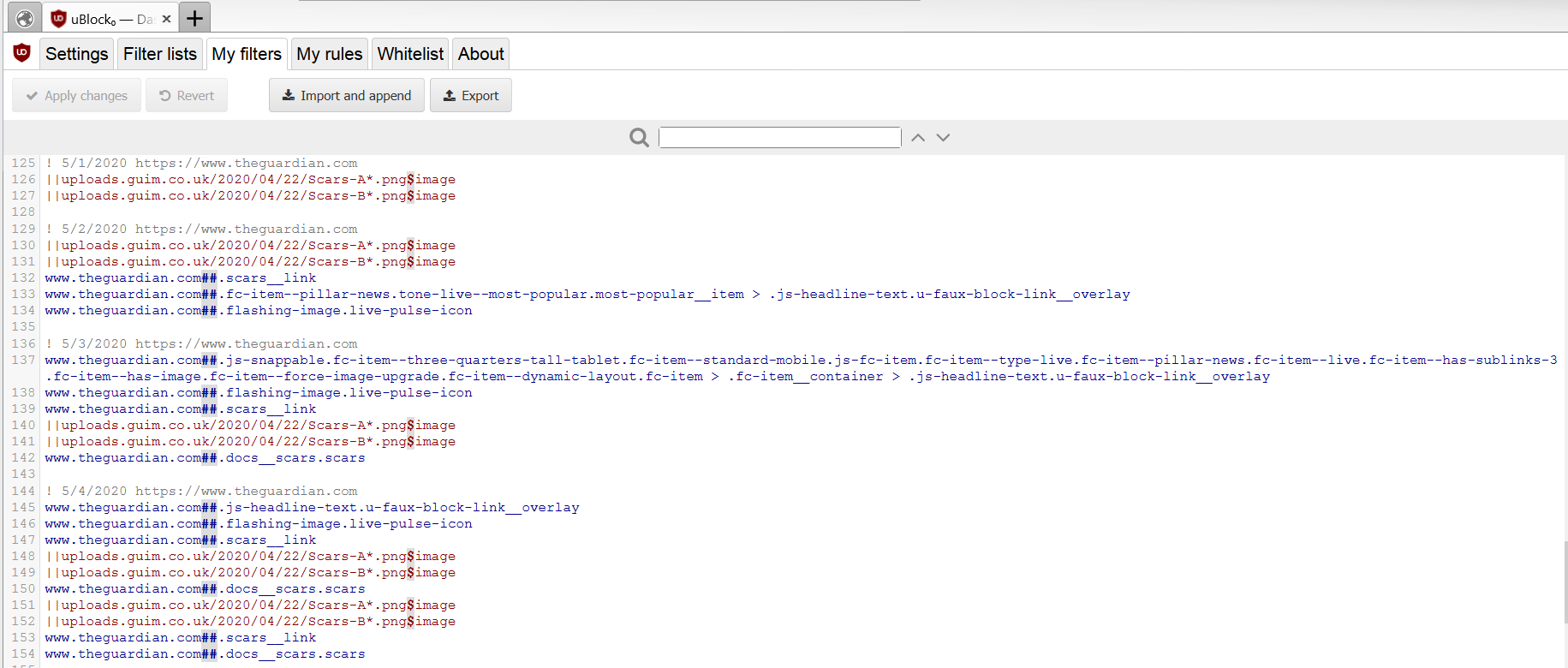 Permanent zapper fails to block images efficiently · Issue 1020