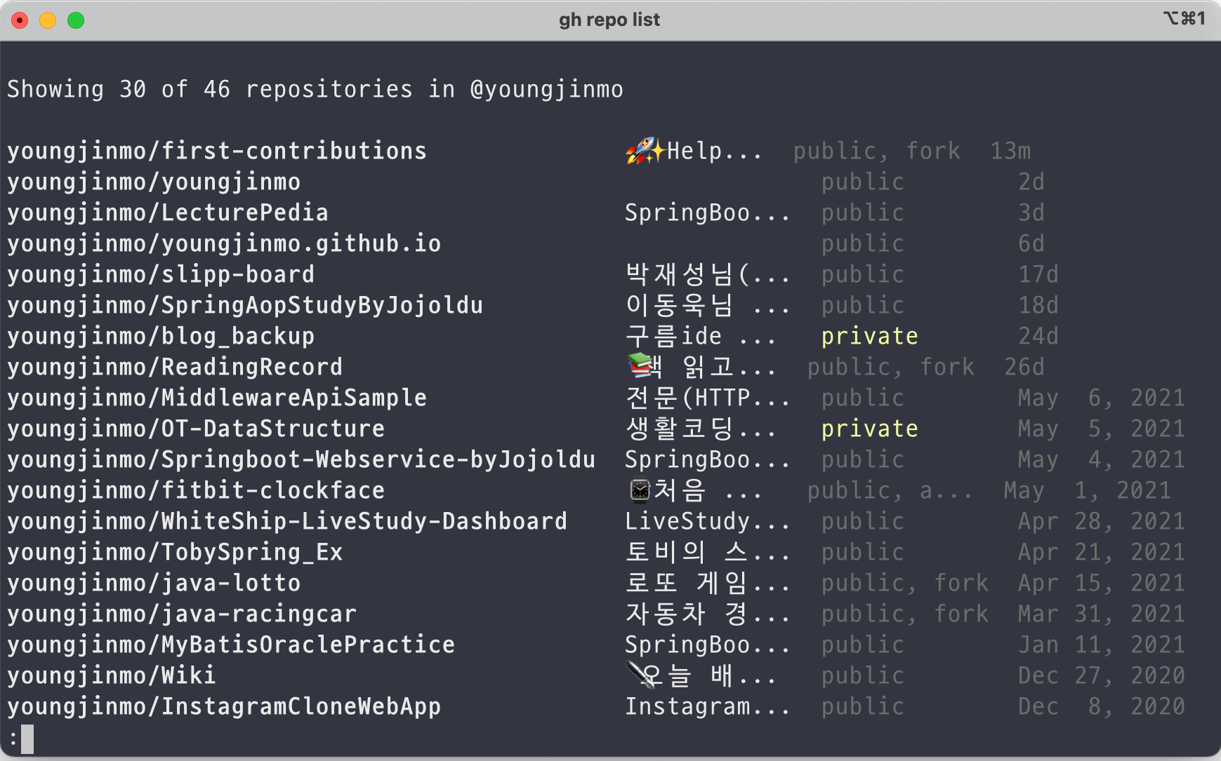 Repository List