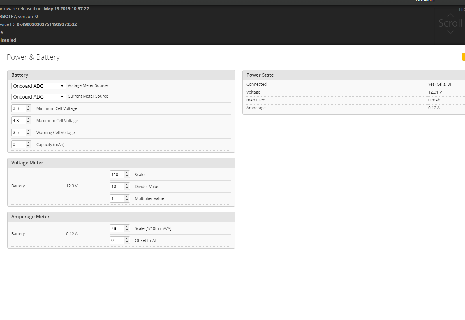 Airbot F7 Current Sensor doesn't work right · Issue 8315 · betaflight