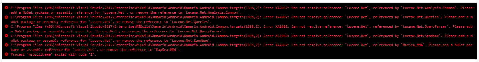 XamarinBuildError