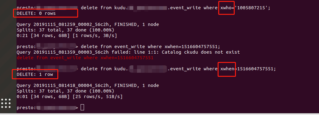 Kudu connector cannot delete rows by non-key columns!