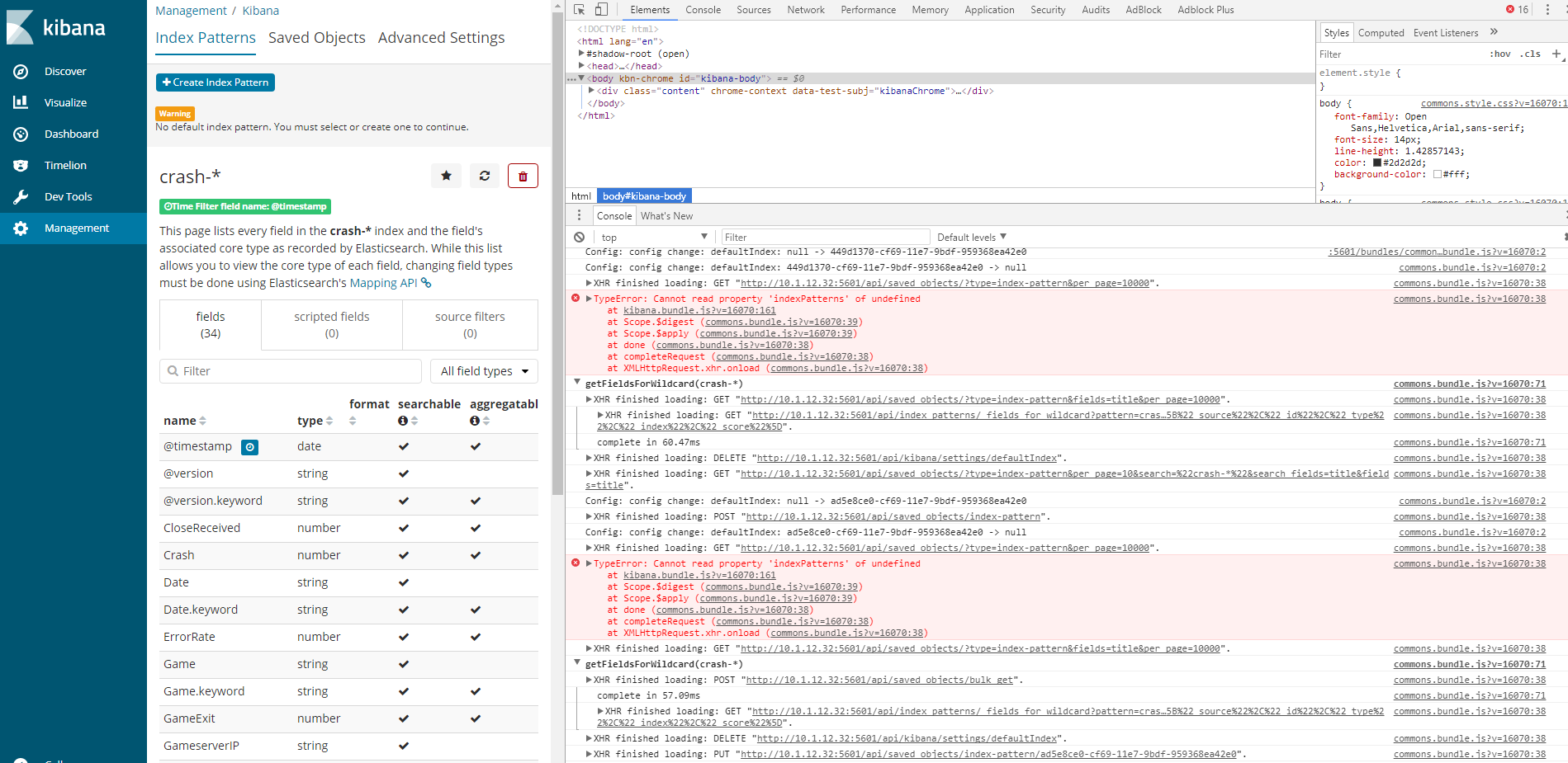 Kibana Can t Create Index Pattern Issue 15110 Elastic kibana 