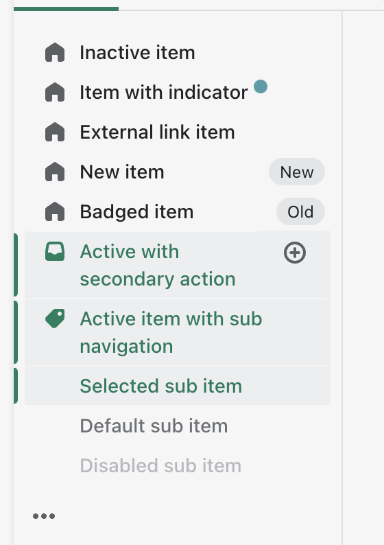 New 'various states and sections' showcasing that the highlight is now uniform across the text and secondary action