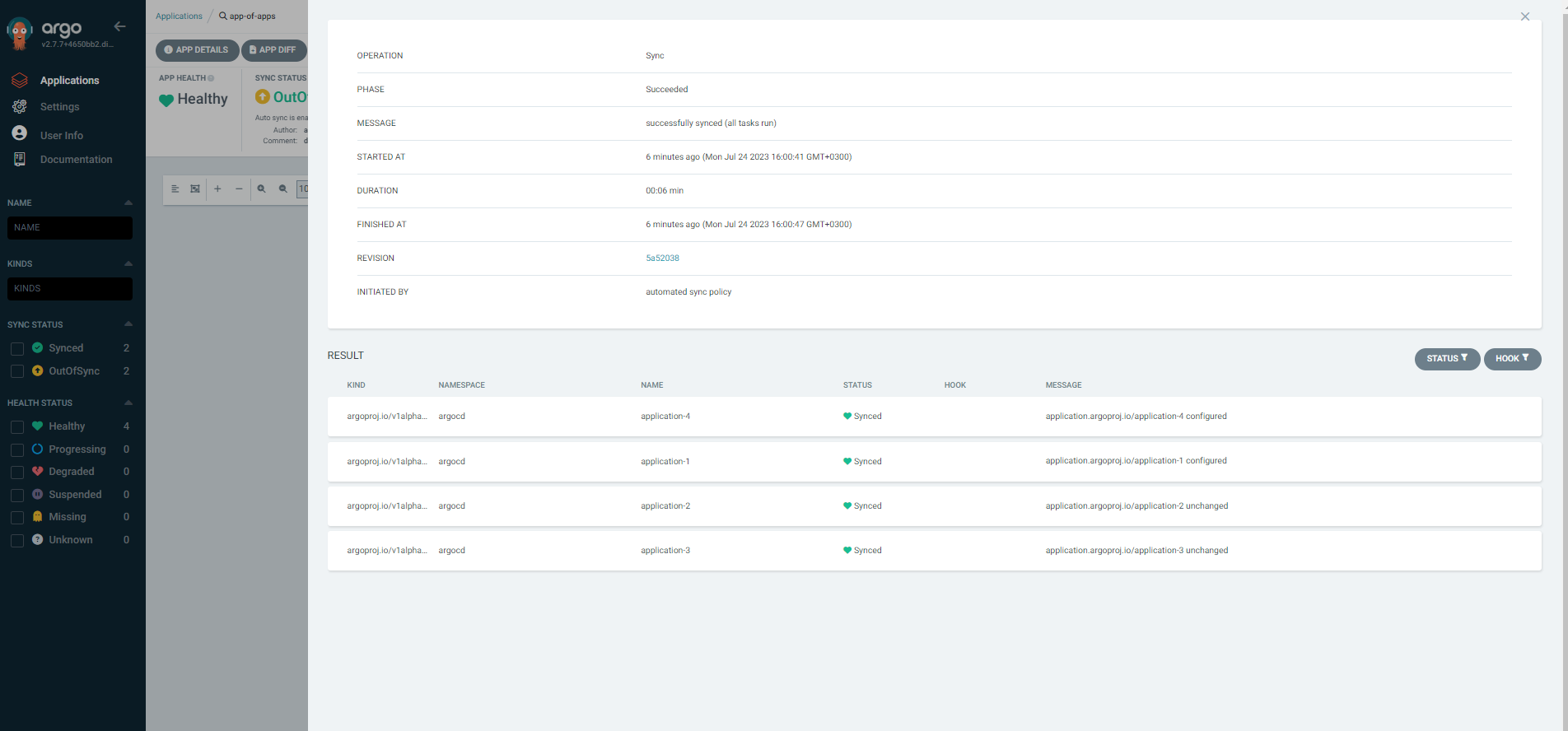 An App Of Apps is in "OutOfSync" state and Applications for which I override helm parameters
