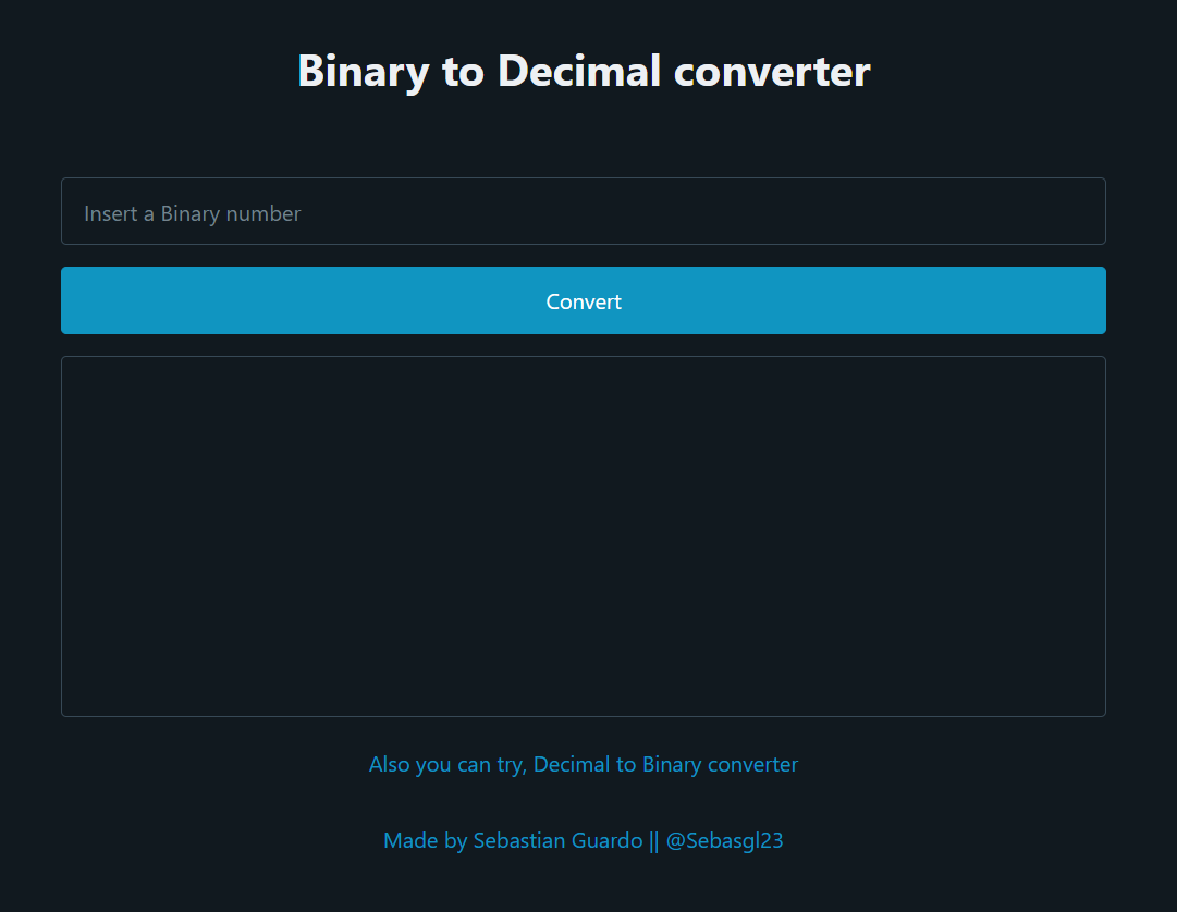 GitHub Sebasgl23/Bin2DecDec2Bin Bin2Dec allows the user to enter