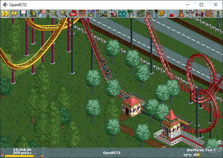 End cars missing on Corkscrew Roller Coaster trains in RCT1 scenarios