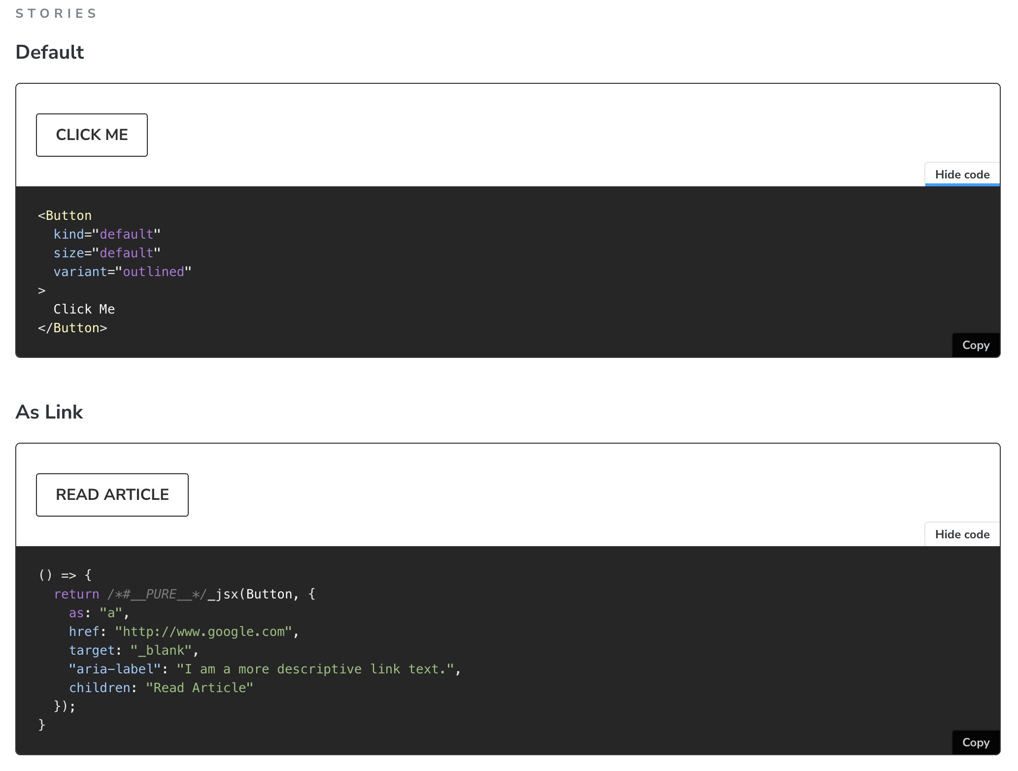 [Bug]: 'Show code' returns jsx code · Issue #22054 · storybookjs ...