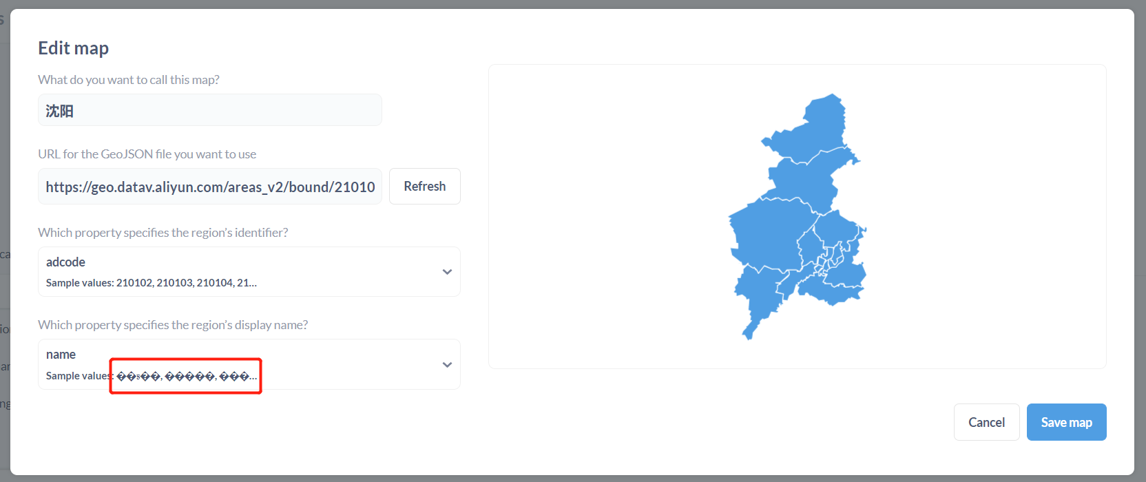 region’s display name show Garbled in chinese · Issue #15610 · metabase ...