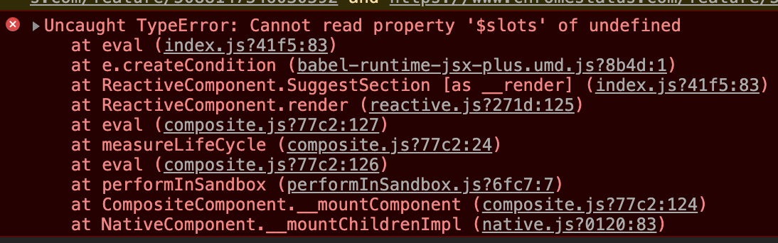 [BUG] JSX+下x-slot在web下报错 · Issue #1660 · alibaba/rax · GitHub