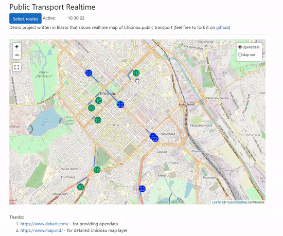 Public Transport Realtime Chisinau