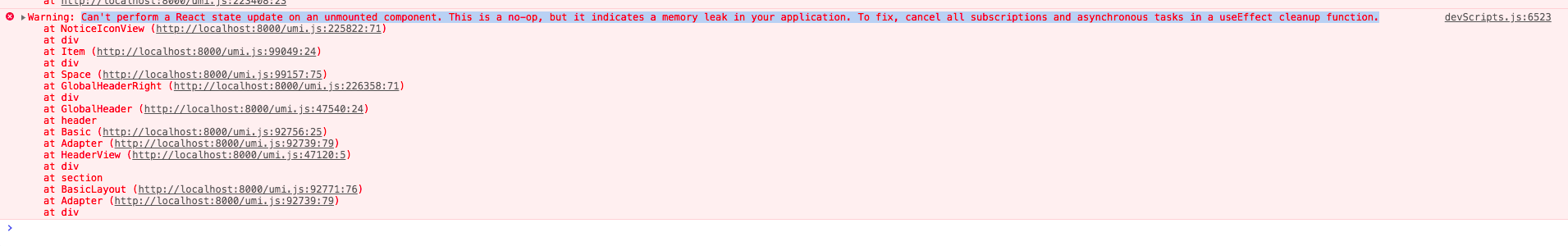 🐛[BUG] Can't perform a React state update on an unmounted component ...