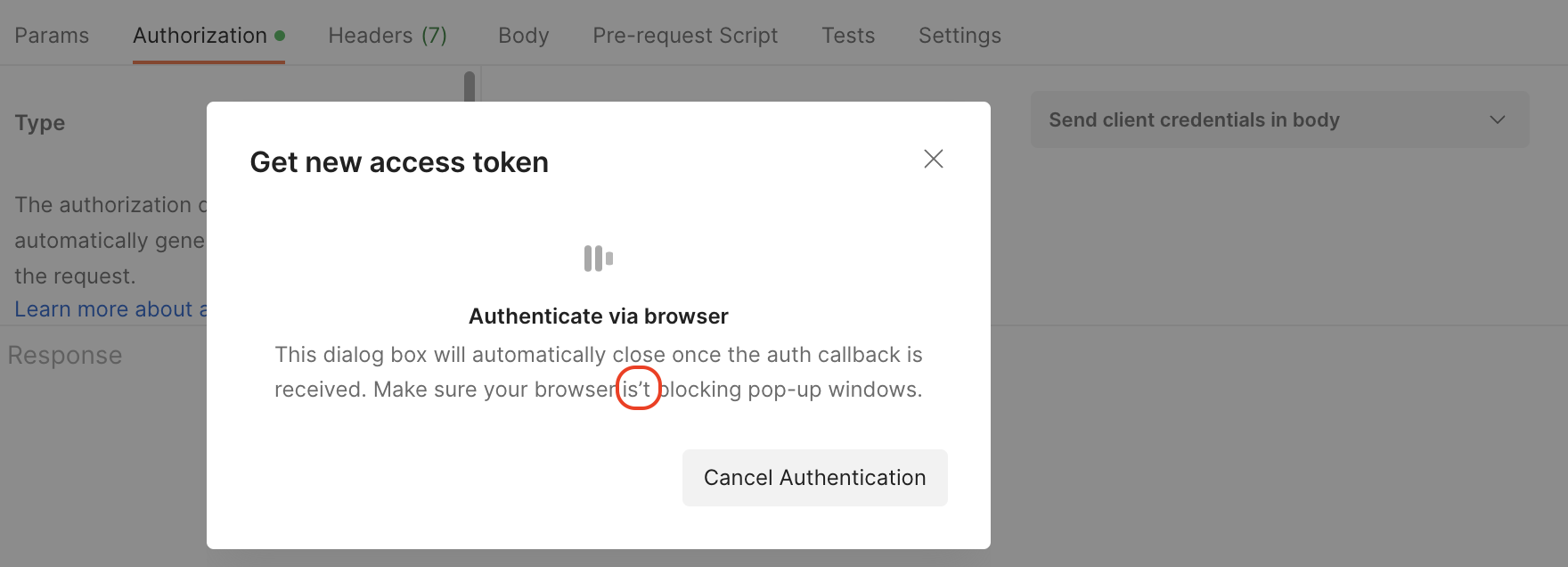 There is a typo on OAuth 2.0 Authorization pop-up · Issue #11842 ...