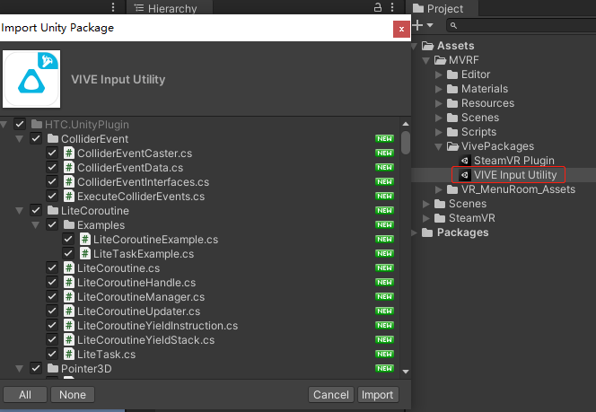 GitHub - yinczar/MVRF: Unity SteamVR v2.7.3 + ViveInputUtility · GitHub