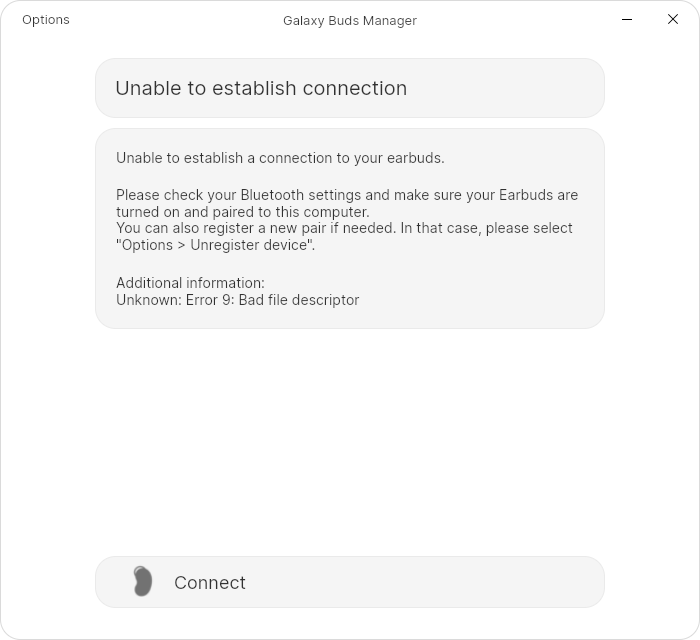 [BUG] "Bad file descriptor" when using "Enter pairing mode" option
