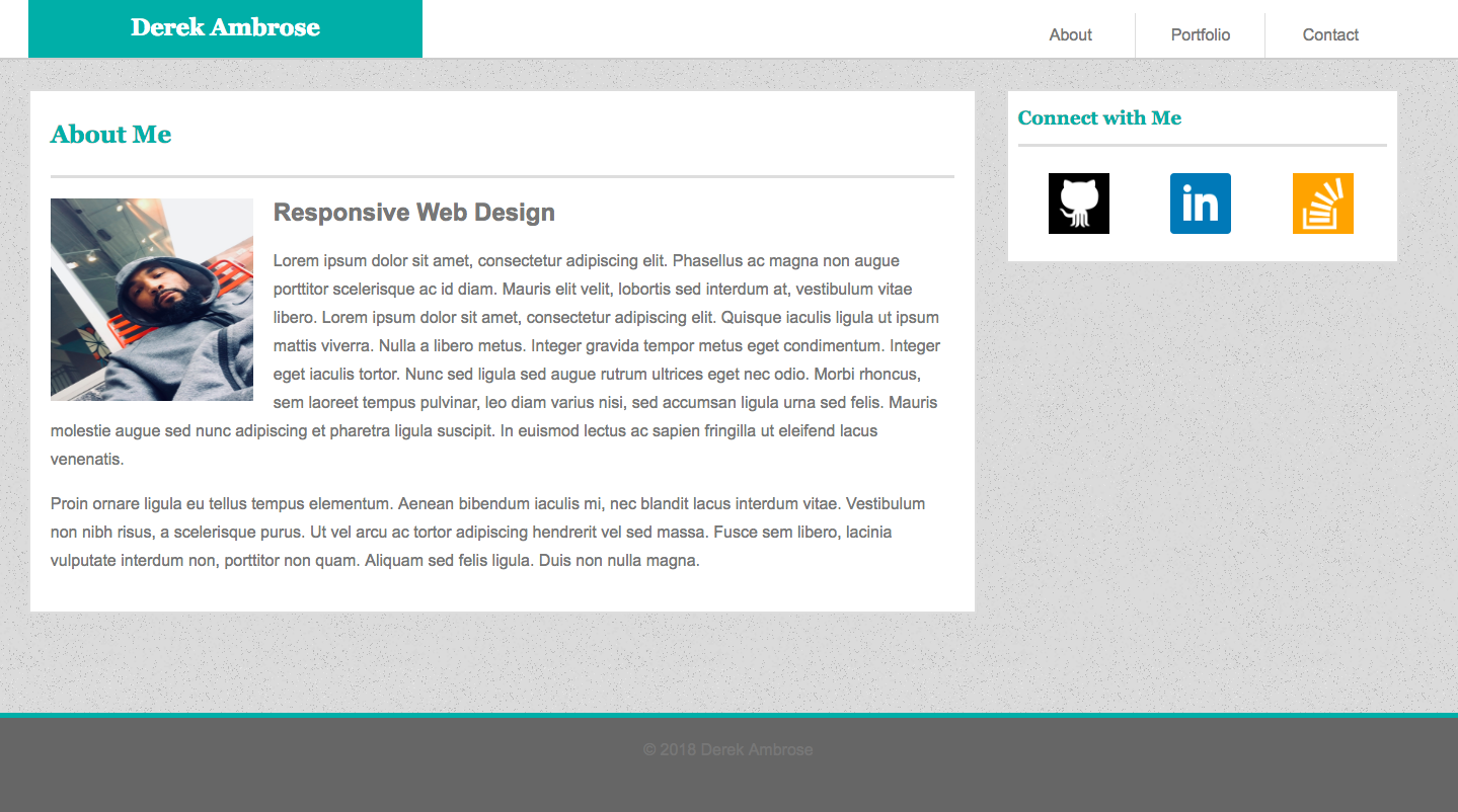 GitHub - dsambrose26/Responsive-Portfolio: Responsive Layout