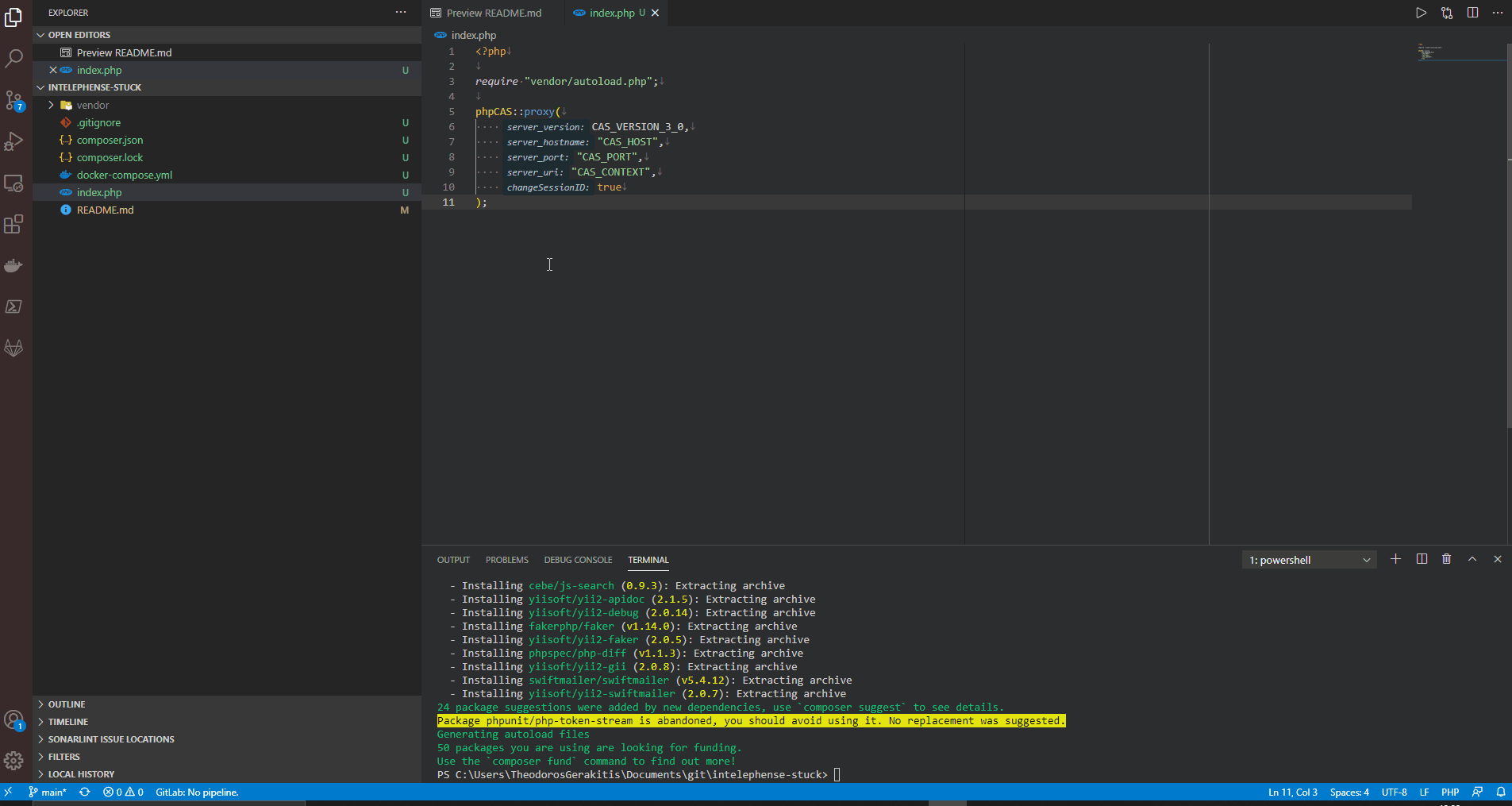 When opening files in vendor, intelephense freezes (maybe even complete ...