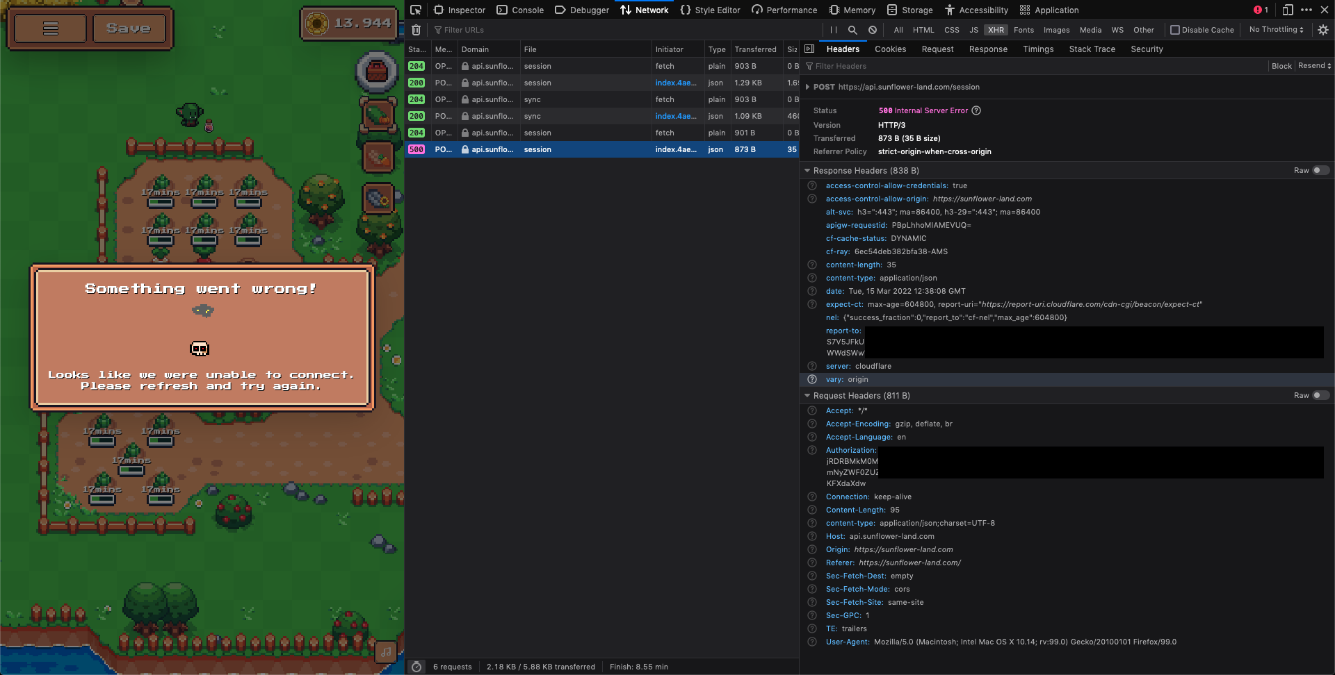 [BUG] Failed sync on chain · Issue #377 · sunflower-land/sunflower-land ...