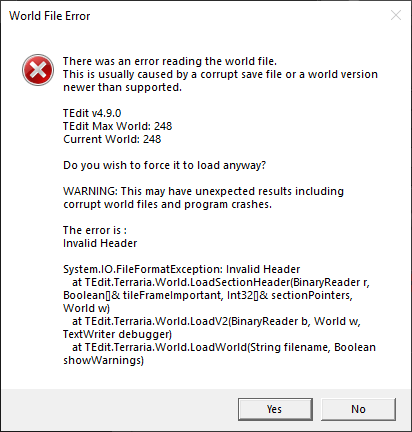 Worlds created in versions 1.3+ no longer load · Issue #1659 · TEdit ...