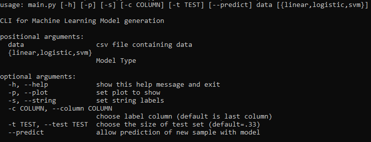 GitHub - ShashiG12/mlcli: Command line application for fast machine ...