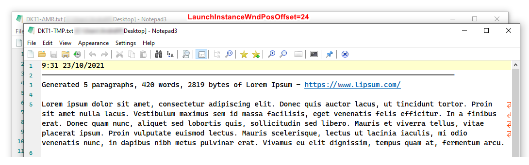 When opening multiple documents, the notepad3 windows completely ...
