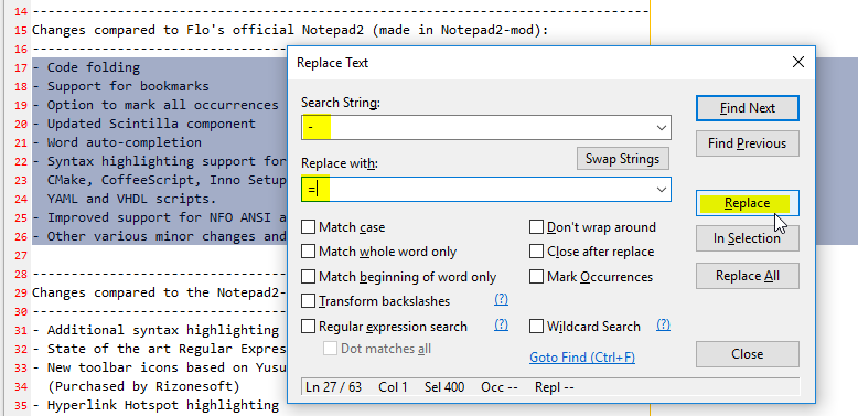 Suggestion: Find/Replace dialog · Issue #225 · rizonesoft/Notepad3 · GitHub